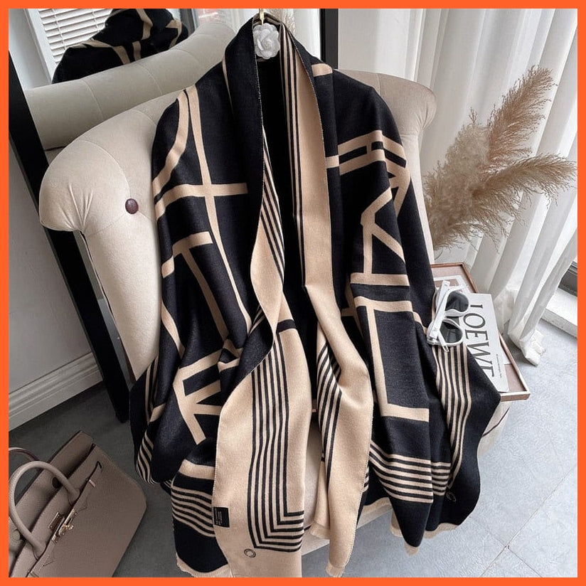 whatagift.com.au Women's Scarf WYT24-3 Warm Winter Scarf Cashmere Women's Pashmina Design Print Shawl Wraps