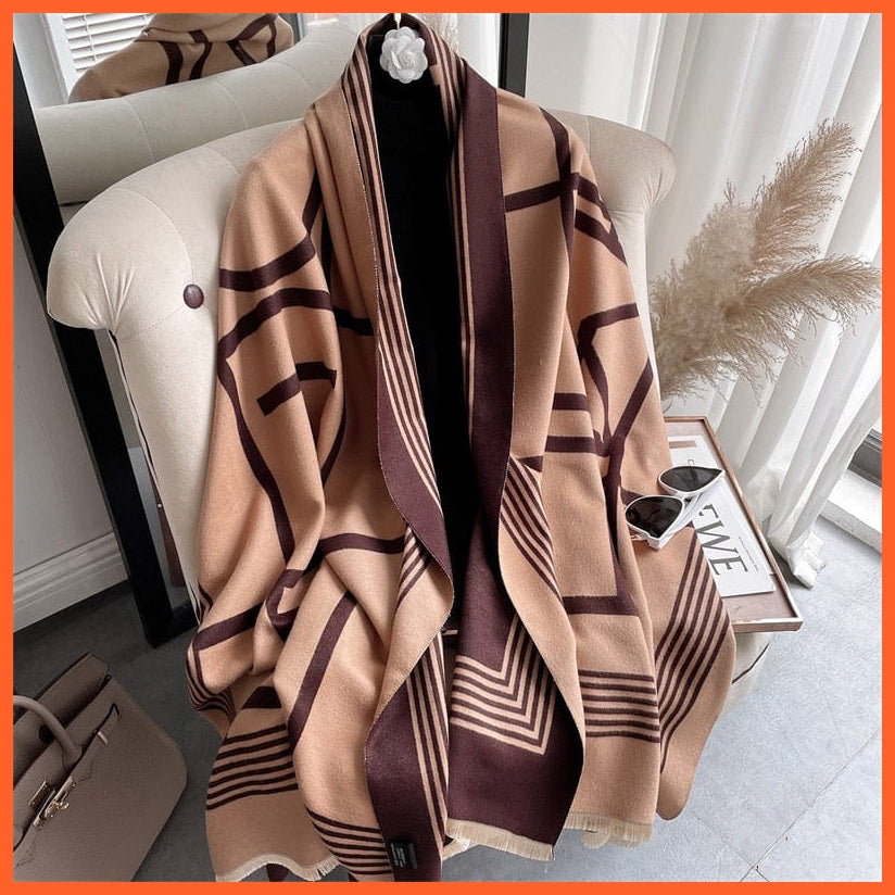 whatagift.com.au Women's Scarf WYT24-4 Warm Winter Scarf Cashmere Women's Pashmina Design Print Shawl Wraps