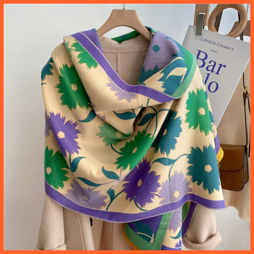 whatagift.com.au Women's Scarf WYT278-1 Warm Winter Scarf Cashmere Women's Pashmina Design Print Shawl Wraps
