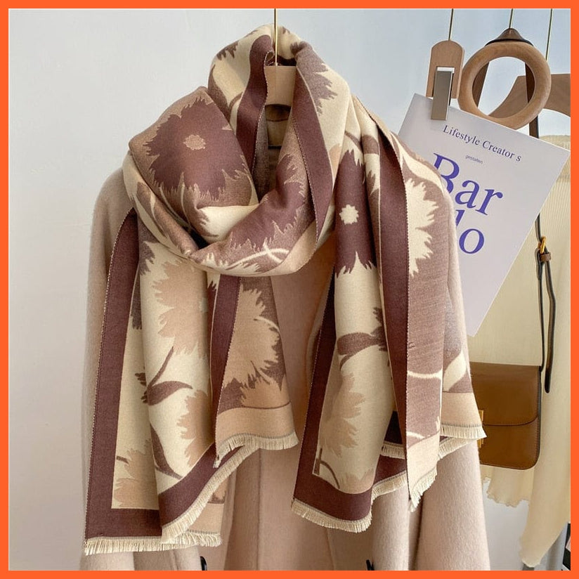 whatagift.com.au Women's Scarf WYT278-4 Warm Winter Scarf Cashmere Women's Pashmina Design Print Shawl Wraps