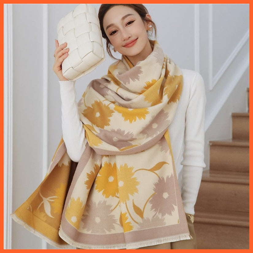 whatagift.com.au Women's Scarf WYT278-5 Warm Winter Scarf Cashmere Women's Pashmina Design Print Shawl Wraps