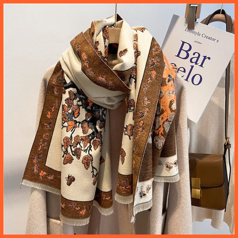 whatagift.com.au Women's Scarf WYT284-1 Warm Winter Scarf Cashmere Women's Pashmina Design Print Shawl Wraps