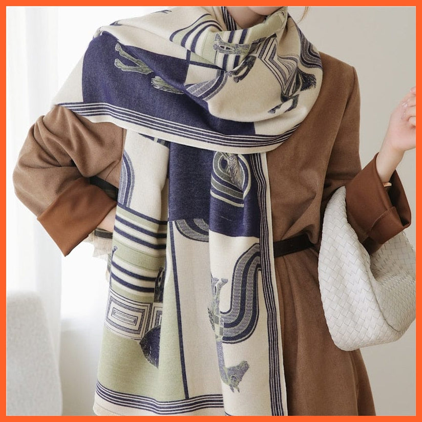 whatagift.com.au Women's Scarf WYT300-3 Warm Winter Scarf Cashmere Women's Pashmina Design Print Shawl Wraps