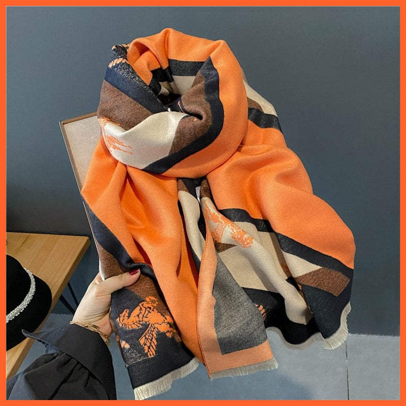 whatagift.com.au Women's Scarf WYT313-2 Warm Winter Scarf Cashmere Women's Pashmina Design Print Shawl Wraps