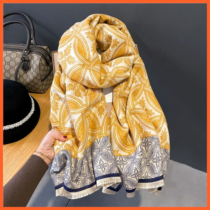 whatagift.com.au Women's Scarf WYT324-1 Warm Winter Scarf Cashmere Women's Pashmina Design Print Shawl Wraps