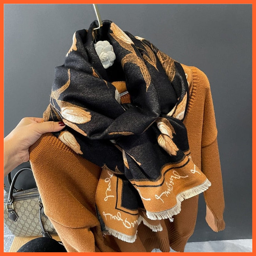 whatagift.com.au Women's Scarf WYT325-1 Warm Winter Scarf Cashmere Women's Pashmina Design Print Shawl Wraps