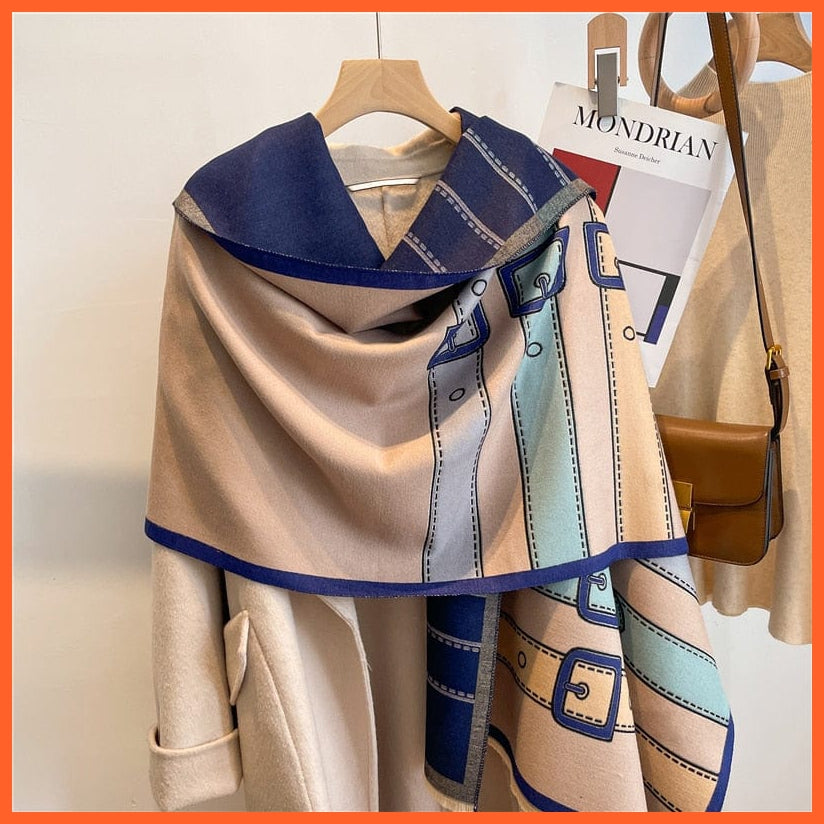 whatagift.com.au Women's Scarf WYT327-2 Warm Winter Scarf Cashmere Women's Pashmina Design Print Shawl Wraps