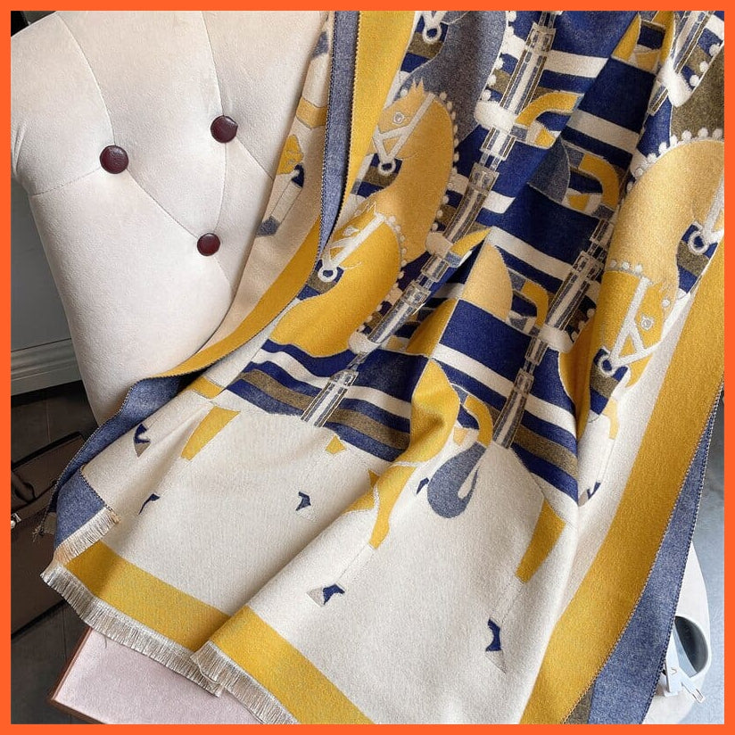 whatagift.com.au Women's Scarf WYT33-3 Warm Winter Scarf Cashmere Women's Pashmina Design Print Shawl Wraps