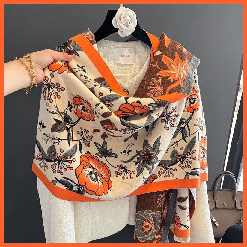 whatagift.com.au Women's Scarf WYT341-5 Warm Winter Scarf Cashmere Women's Pashmina Design Print Shawl Wraps
