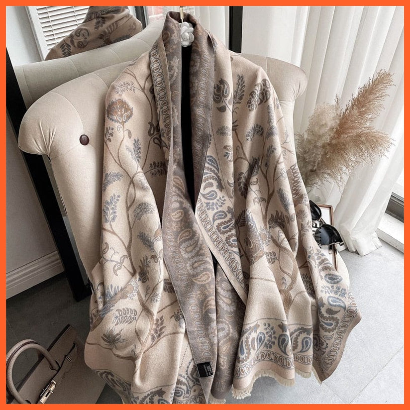 whatagift.com.au Women's Scarf WYT36-1 Warm Winter Scarf Cashmere Women's Pashmina Design Print Shawl Wraps
