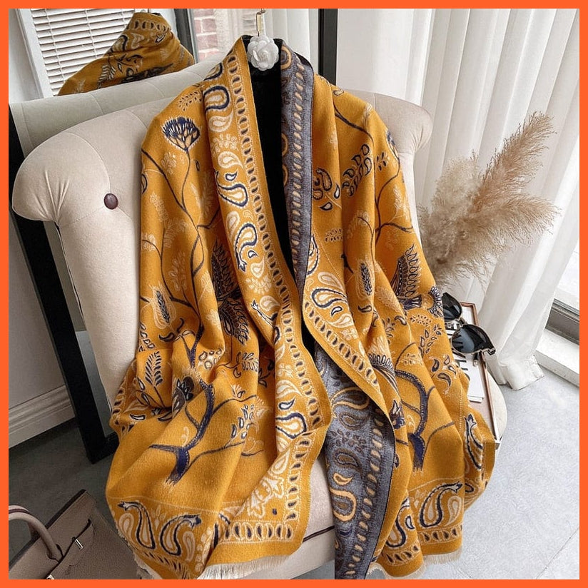 whatagift.com.au Women's Scarf WYT36-2 Warm Winter Scarf Cashmere Women's Pashmina Design Print Shawl Wraps