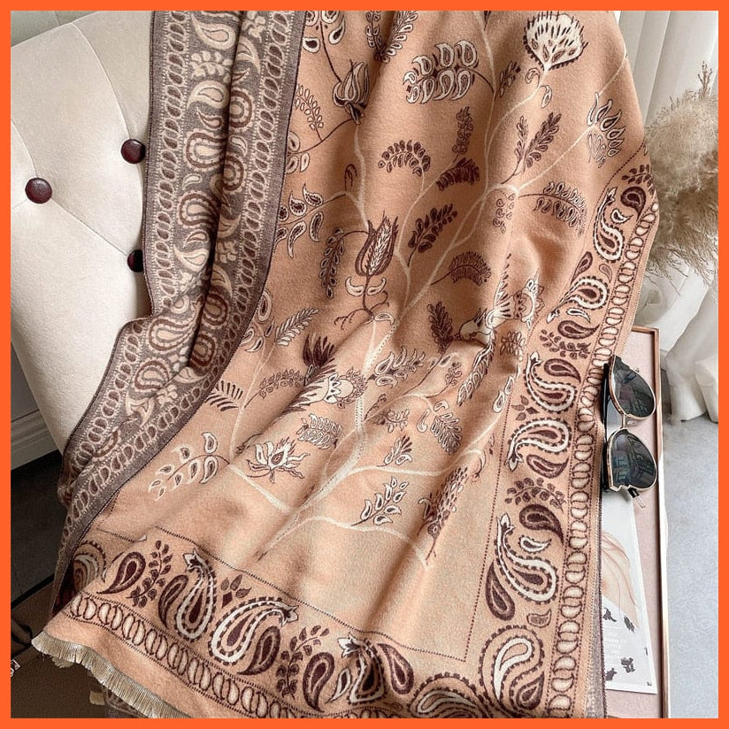whatagift.com.au Women's Scarf WYT36-5 Warm Winter Scarf Cashmere Women's Pashmina Design Print Shawl Wraps
