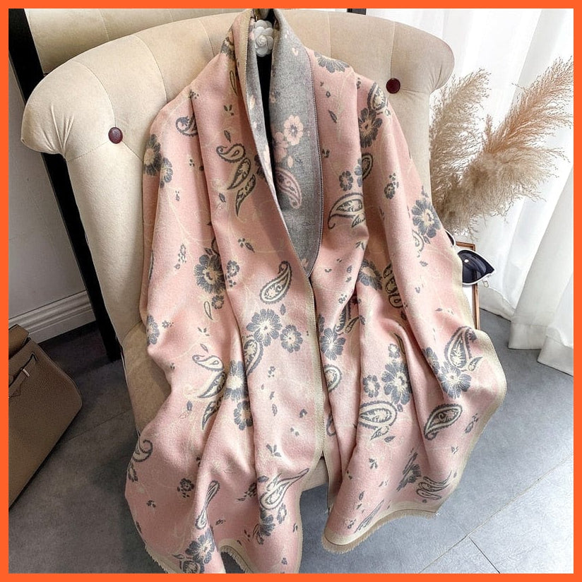 whatagift.com.au Women's Scarf WYT37-1 Warm Winter Scarf Cashmere Women's Pashmina Design Print Shawl Wraps