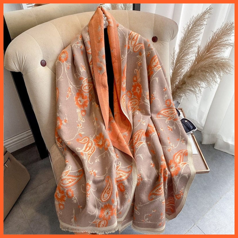 whatagift.com.au Women's Scarf WYT37-4 Warm Winter Scarf Cashmere Women's Pashmina Design Print Shawl Wraps
