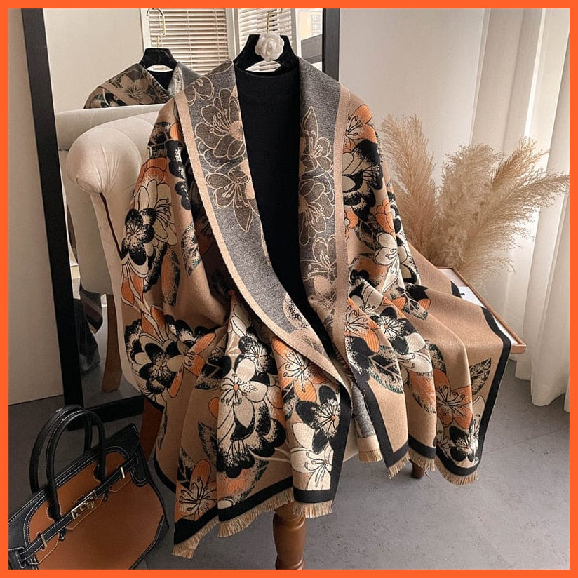 whatagift.com.au Women's Scarf WYT399-1 Warm Winter Scarf Cashmere Women's Pashmina Design Print Shawl Wraps