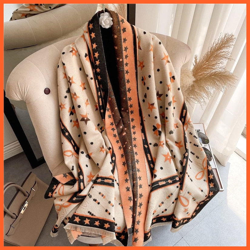 whatagift.com.au Women's Scarf WYT45-1 Warm Winter Scarf Cashmere Women's Pashmina Design Print Shawl Wraps