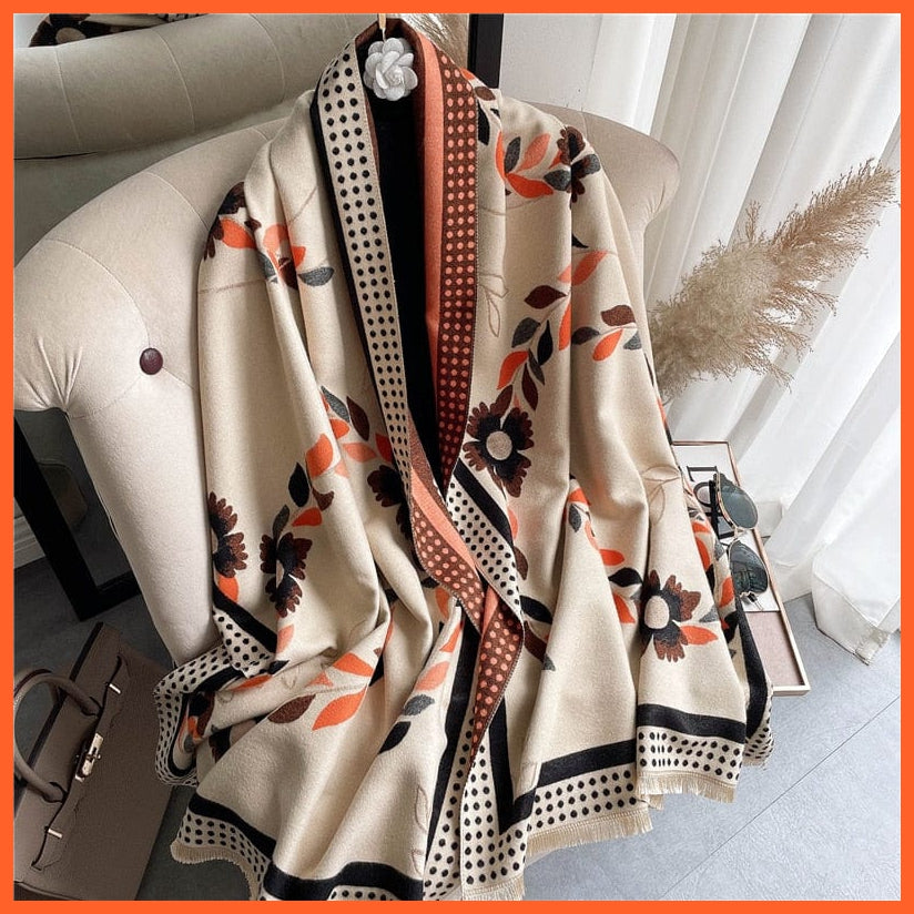 whatagift.com.au Women's Scarf WYT54-4 Warm Winter Scarf Cashmere Women's Pashmina Design Print Shawl Wraps