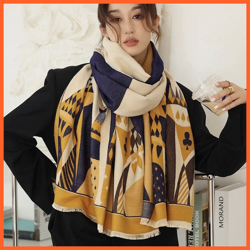 whatagift.com.au Women's Scarf WYT6-3 Warm Winter Scarf Cashmere Women's Pashmina Design Print Shawl Wraps
