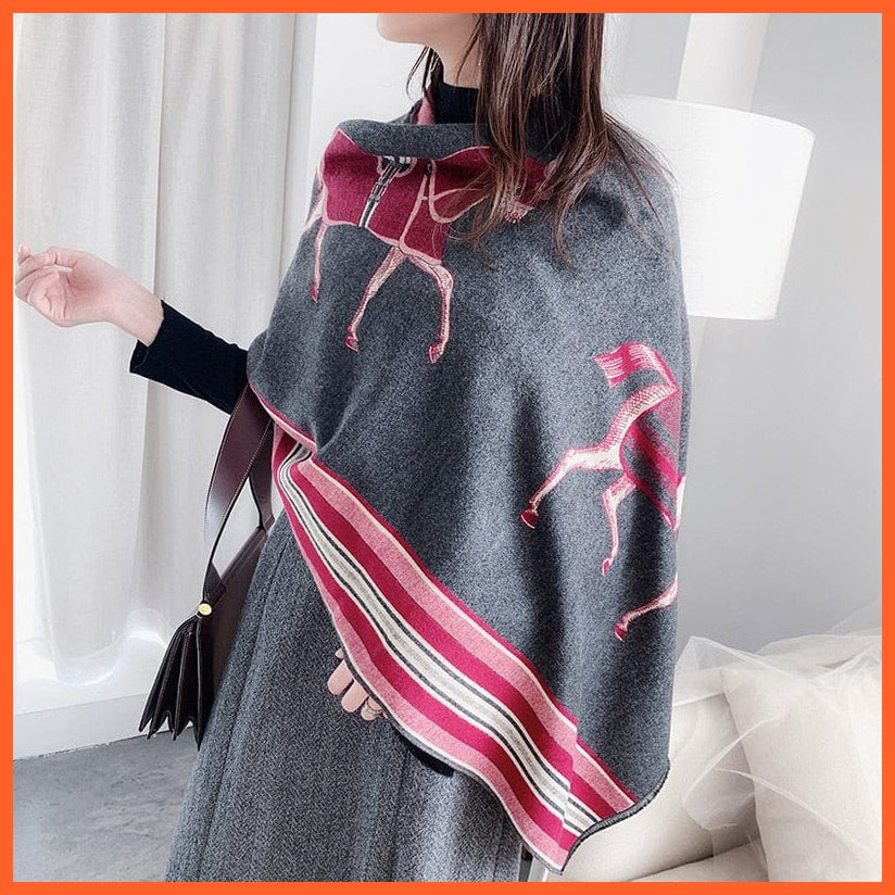 whatagift.com.au Women's Scarf Y15-3-Dark gray Luxury Winter Cashmere Women's Scarf | Warm Pashmina Blanket Scarves Female Shawl Wraps