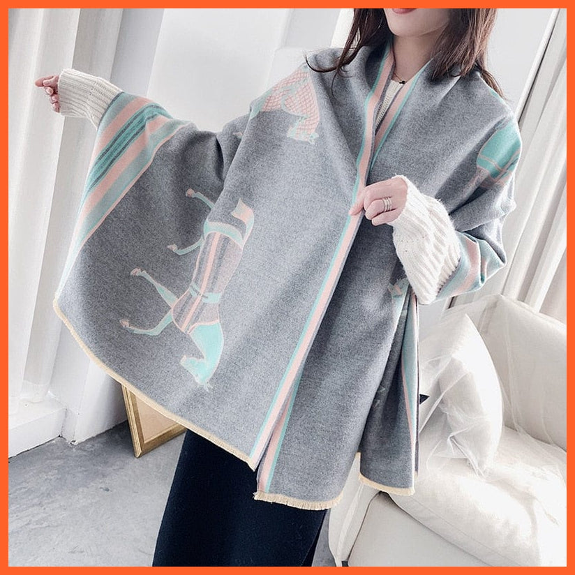 whatagift.com.au Women's Scarf Y15-5-Light gray Luxury Winter Cashmere Women's Scarf | Warm Pashmina Blanket Scarves Female Shawl Wraps