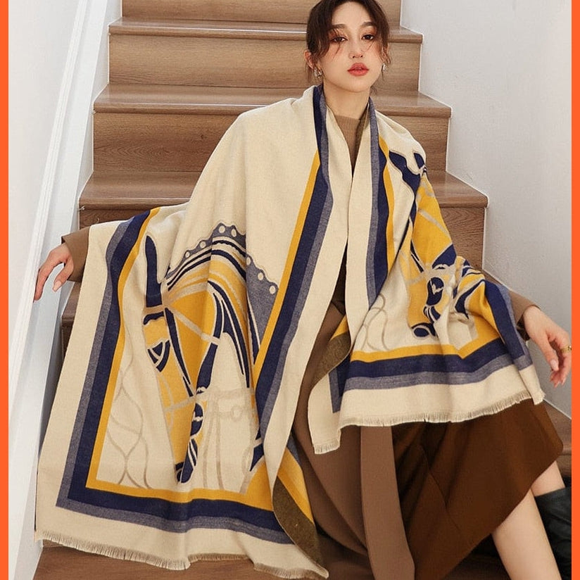 whatagift.com.au Women's Scarf Y18-3-Dark gray Luxury Winter Cashmere Women's Scarf | Warm Pashmina Blanket Scarves Female Shawl Wraps