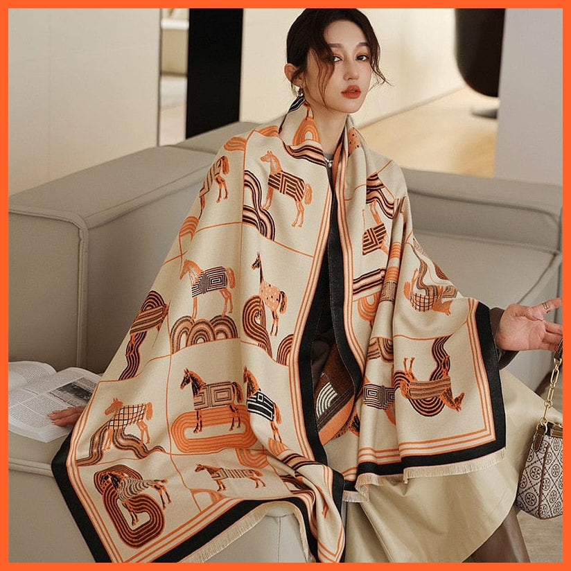 whatagift.com.au Women's Scarf Y18-5-beige Luxury Winter Cashmere Women's Scarf | Warm Pashmina Blanket Scarves Female Shawl Wraps