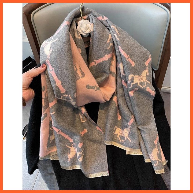 whatagift.com.au Women's Scarf YX3-3-Gray 1 Luxury Winter Cashmere Women's Scarf | Warm Pashmina Blanket Scarves Female Shawl Wraps