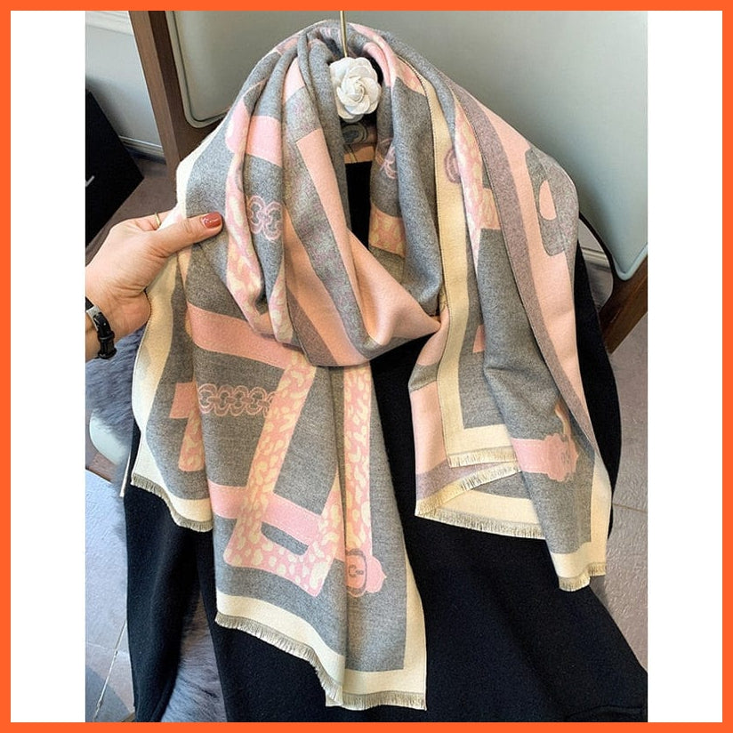 whatagift.com.au Women's Scarf YX55-5-Pink 2 Luxury Winter Cashmere Women's Scarf | Warm Pashmina Blanket Scarves Female Shawl Wraps