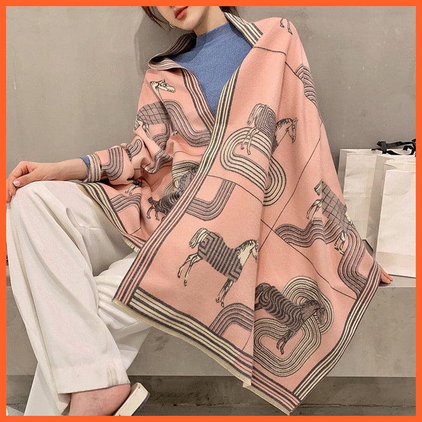 whatagift.com.au Women's Scarf YX57-2-Pink Luxury Winter Cashmere Women's Scarf | Warm Pashmina Blanket Scarves Female Shawl Wraps