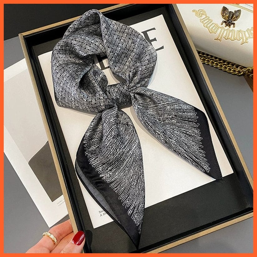 whatagift.com.au Women Scarf 21 / 70X70cm Fashion Silk Satin Hair Scarf Women Handkerchief Printed Square Head Bandana