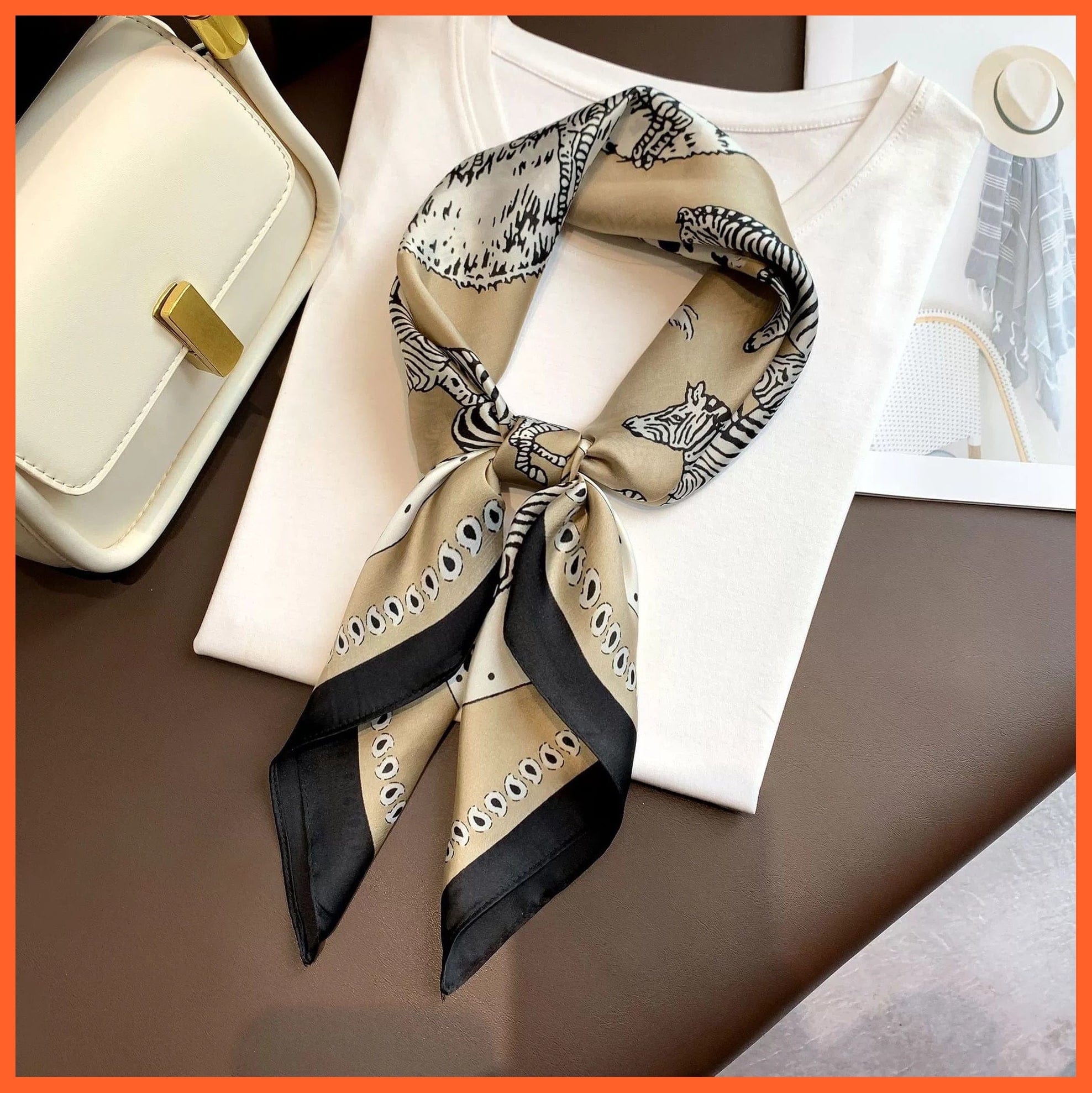 whatagift.com.au Women Scarf 23 / 70X70cm Fashion Silk Satin Hair Scarf Women Handkerchief Printed Square Head Bandana