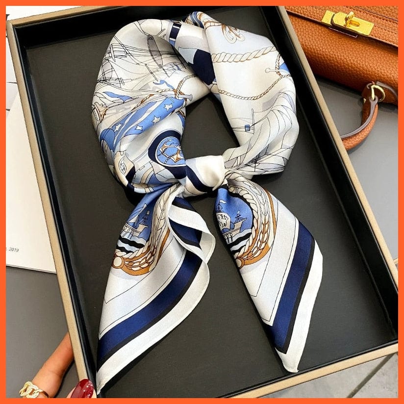 whatagift.com.au Women Scarf 27 / 70X70cm Fashion Silk Satin Hair Scarf Women Handkerchief Printed Square Head Bandana