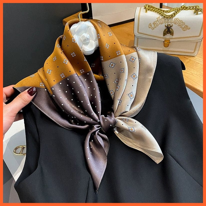 whatagift.com.au Women Scarf 29 / 70X70cm Fashion Silk Satin Hair Scarf Women Handkerchief Printed Square Head Bandana