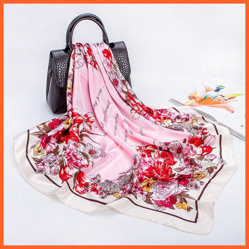 whatagift.com.au Women Scarf 32 Copy of Fashion Silk Satin Women Hair Floral Print Handkerchief Shawls Wraps Hijab Scarf
