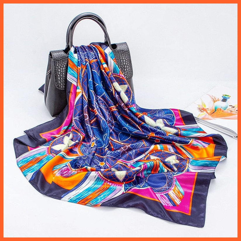 whatagift.com.au Women Scarf 33 1 Fashion Silk Satin Women Hair Floral Print Handkerchief Shawls Wraps Hijab Scarf
