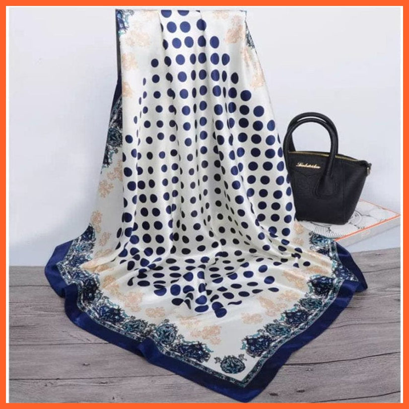 whatagift.com.au Women Scarf 37 / 90cmX90cm Copy of Silk Scarf Women Print Hair Neck Square Shawl Bandanna Hijab Handkerchief