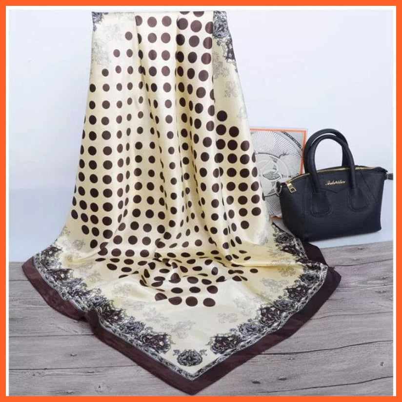whatagift.com.au Women Scarf 38 / 90cmX90cm Copy of Silk Scarf Women Print Hair Neck Square Shawl Bandanna Hijab Handkerchief