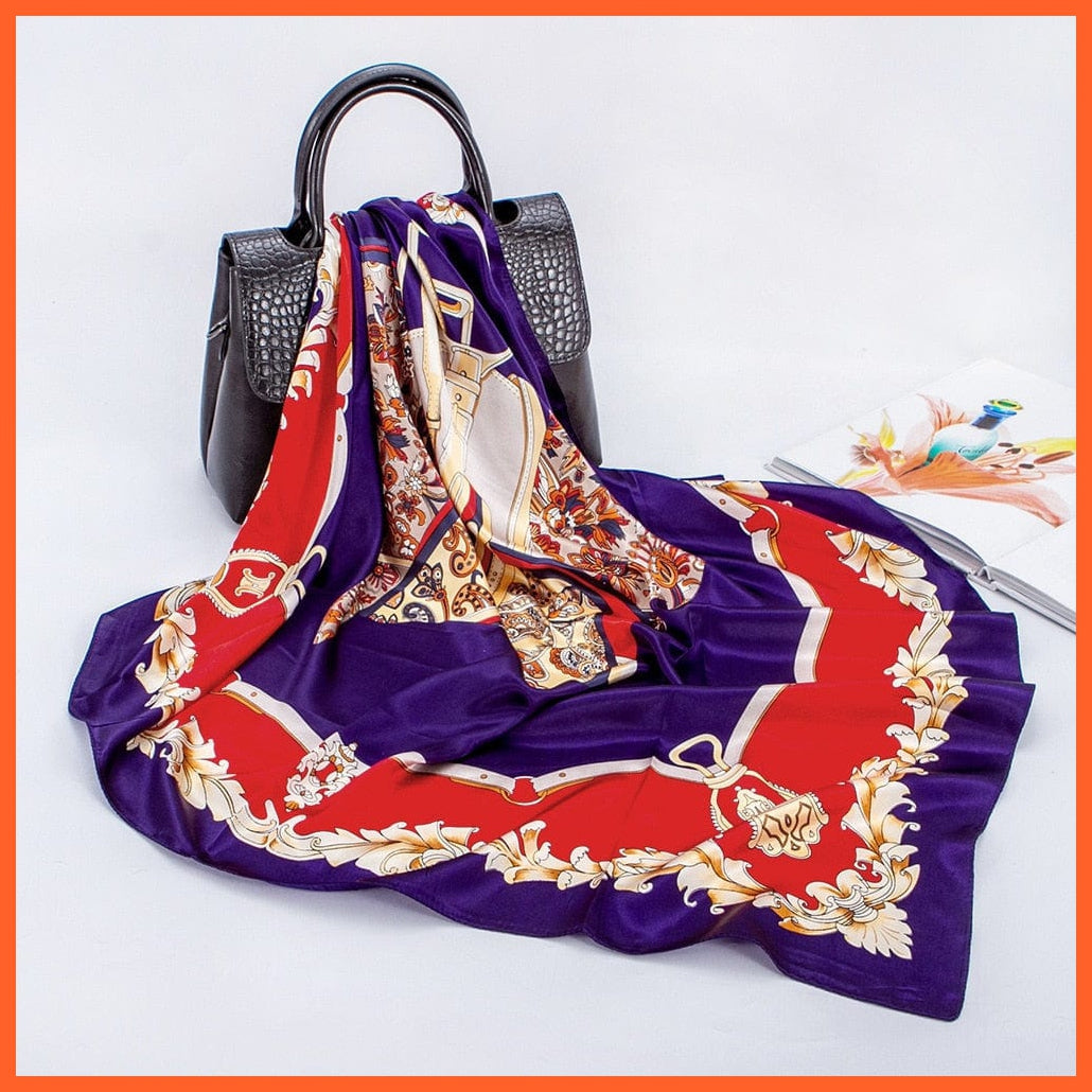 whatagift.com.au Women Scarf 41 Fashion Silk Satin Women Hair Floral Print Handkerchief Shawls Wraps Hijab Scarf