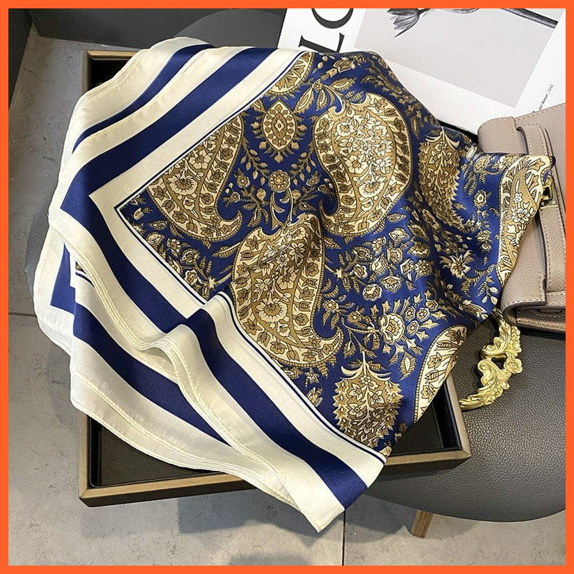 whatagift.com.au Women Scarf 41 Silk Scarf Luxury Brand Designer Hair Scarf | Printed Head Scarf Hijab Shawl