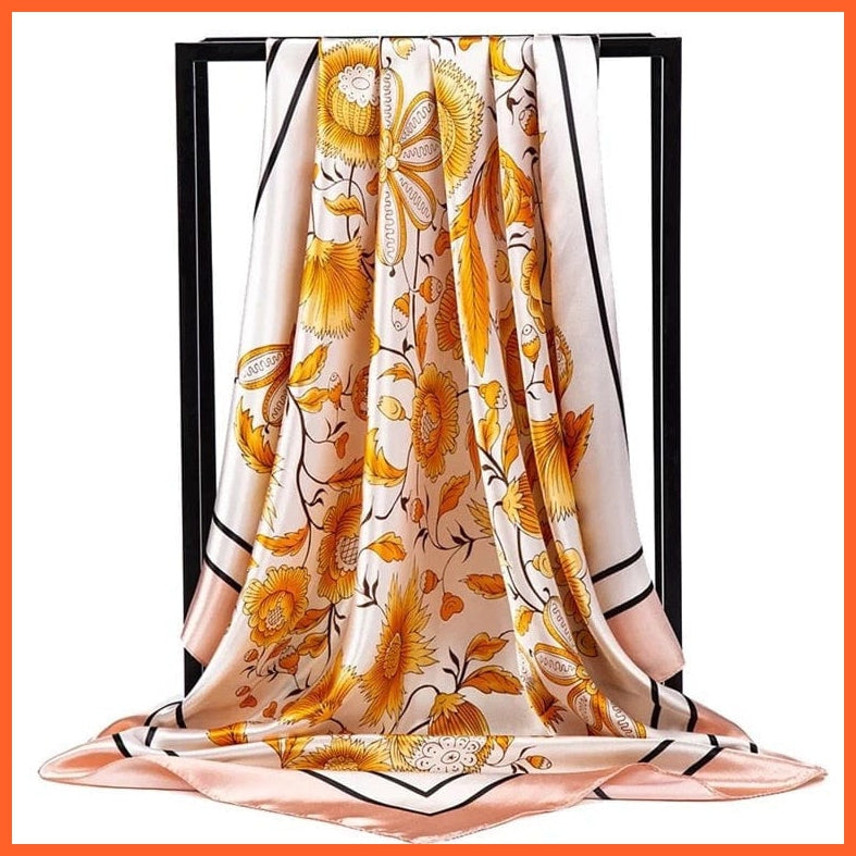 whatagift.com.au Women Scarf 44 / 90cmX90cm Copy of Silk Scarf Women Print Hair Neck Square Shawl Bandanna Hijab Handkerchief