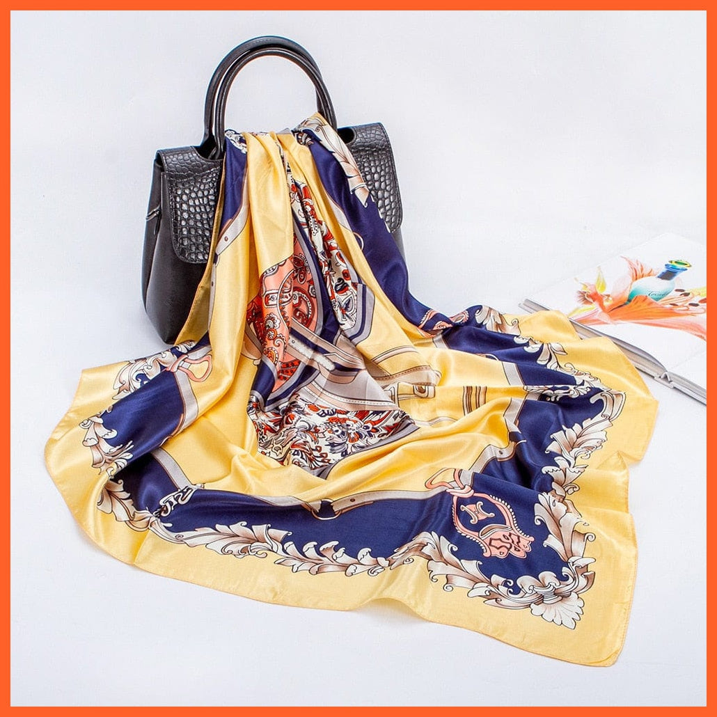 whatagift.com.au Women Scarf 44 Fashion Silk Satin Women Hair Floral Print Handkerchief Shawls Wraps Hijab Scarf