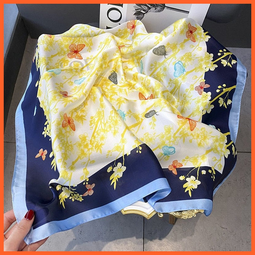 whatagift.com.au Women Scarf 44 Silk Scarf Luxury Brand Designer Hair Scarf | Printed Head Scarf Hijab Shawl