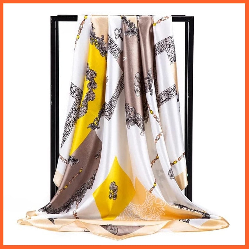 whatagift.com.au Women Scarf 47 / 90cmX90cm Copy of Silk Scarf Women Print Hair Neck Square Shawl Bandanna Hijab Handkerchief