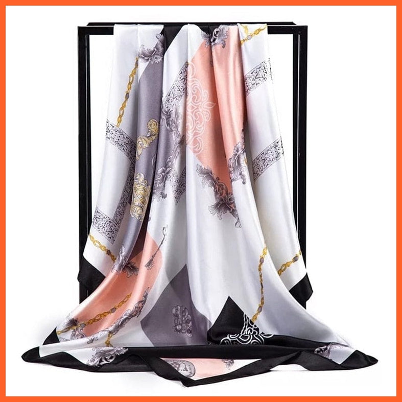 whatagift.com.au Women Scarf 48 / 90cmX90cm Copy of Silk Scarf Women Print Hair Neck Square Shawl Bandanna Hijab Handkerchief