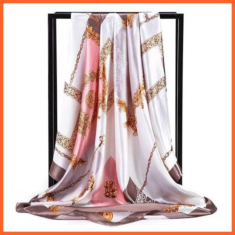 whatagift.com.au Women Scarf 49 / 90cmX90cm Copy of Silk Scarf Women Print Hair Neck Square Shawl Bandanna Hijab Handkerchief