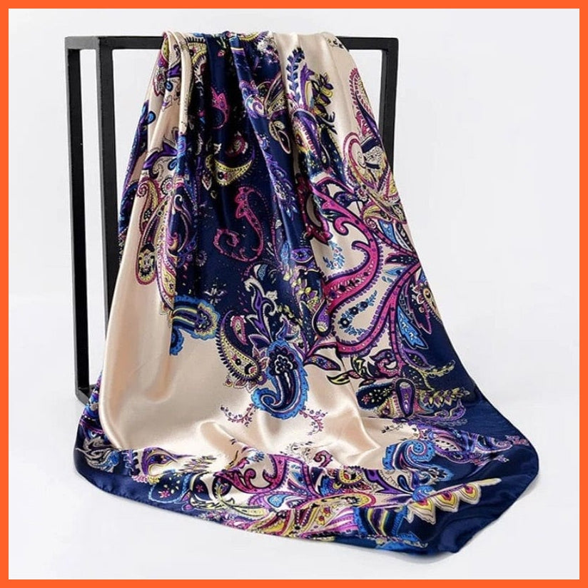 whatagift.com.au Women Scarf 52 / 90cmX90cm Copy of Silk Scarf Women Print Hair Neck Square Shawl Bandanna Hijab Handkerchief