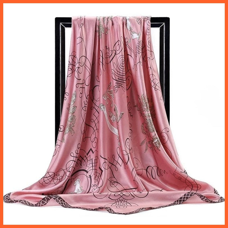 whatagift.com.au Women Scarf 53 / 90cmX90cm Copy of Silk Scarf Women Print Hair Neck Square Shawl Bandanna Hijab Handkerchief