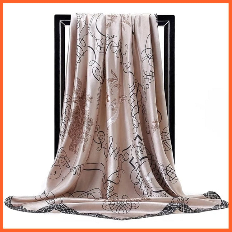 whatagift.com.au Women Scarf 54 / 90cmX90cm Copy of Silk Scarf Women Print Hair Neck Square Shawl Bandanna Hijab Handkerchief