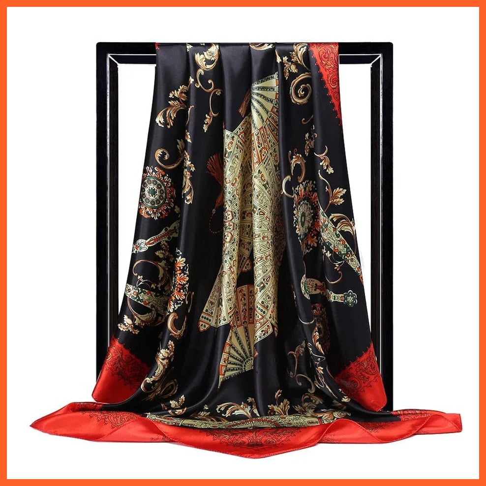 whatagift.com.au Women Scarf 55 / 90cmX90cm Copy of Silk Scarf Women Print Hair Neck Square Shawl Bandanna Hijab Handkerchief