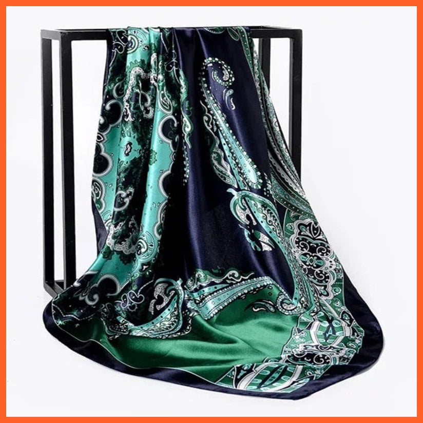 whatagift.com.au Women Scarf 56 / 90cmX90cm Copy of Silk Scarf Women Print Hair Neck Square Shawl Bandanna Hijab Handkerchief